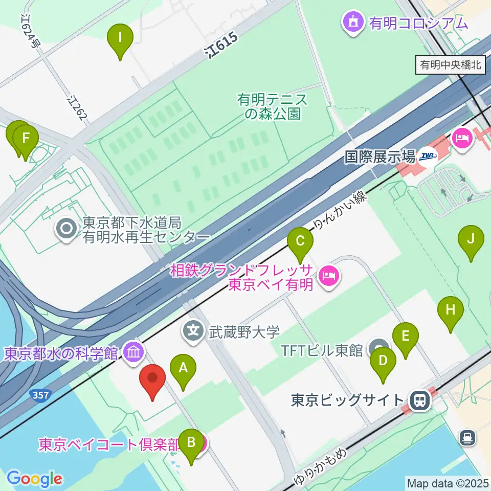 SGCホール有明周辺のカフェ一覧地図