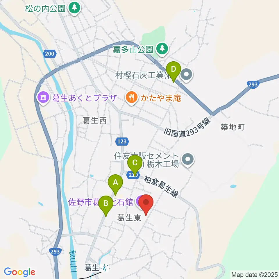 佐野市葛生伝承館周辺のカフェ一覧地図