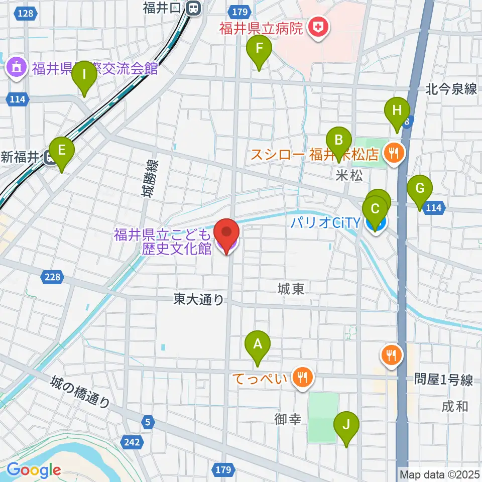福井県立こども歴史文化館周辺のカフェ一覧地図