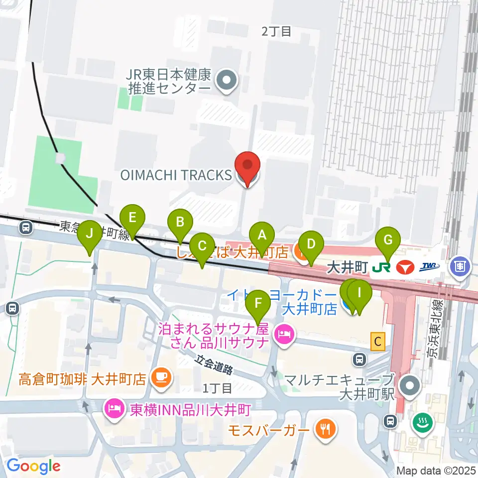 TOHOシネマズ 大井町周辺のカフェ一覧地図