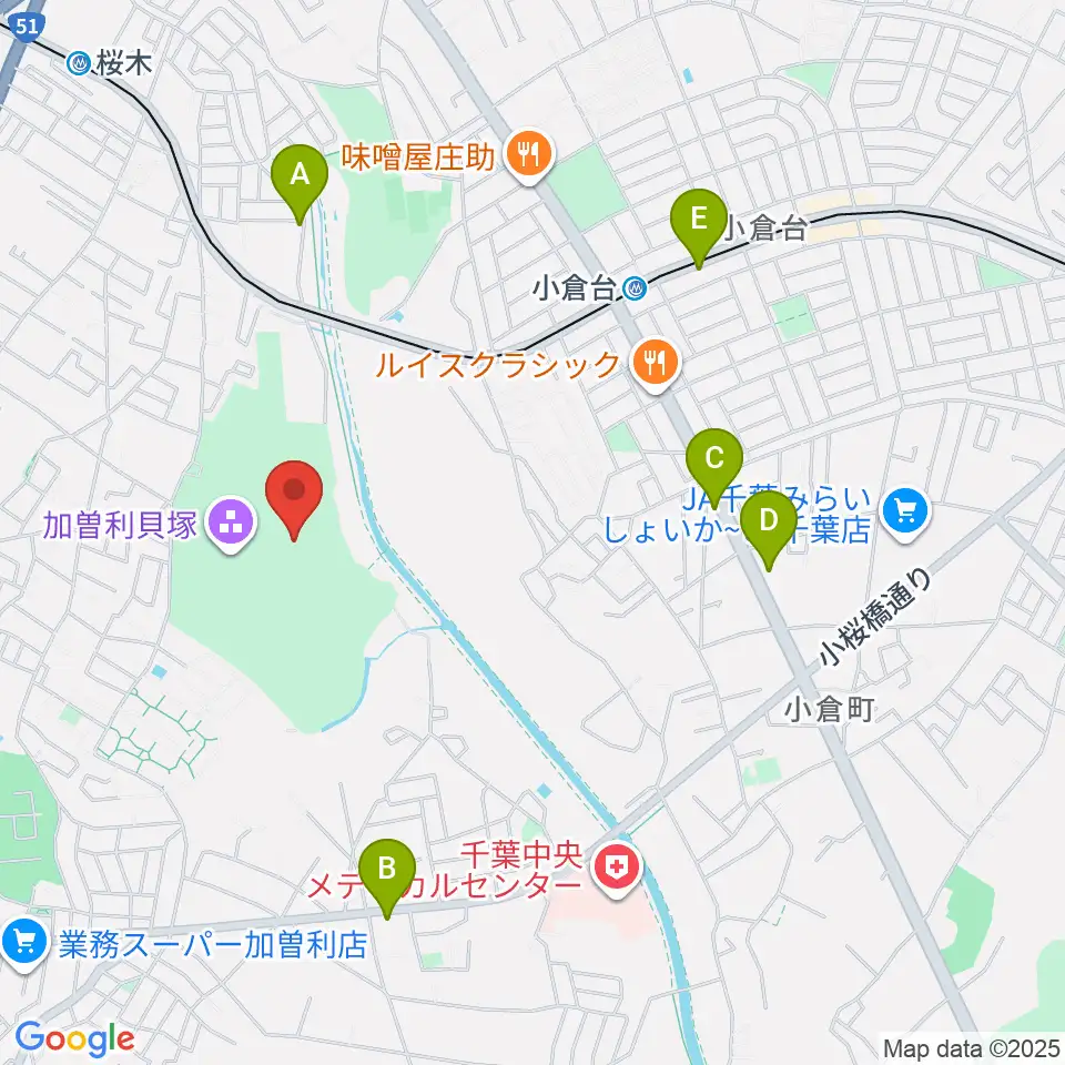 千葉市立加曽利貝塚博物館周辺のカフェ一覧地図