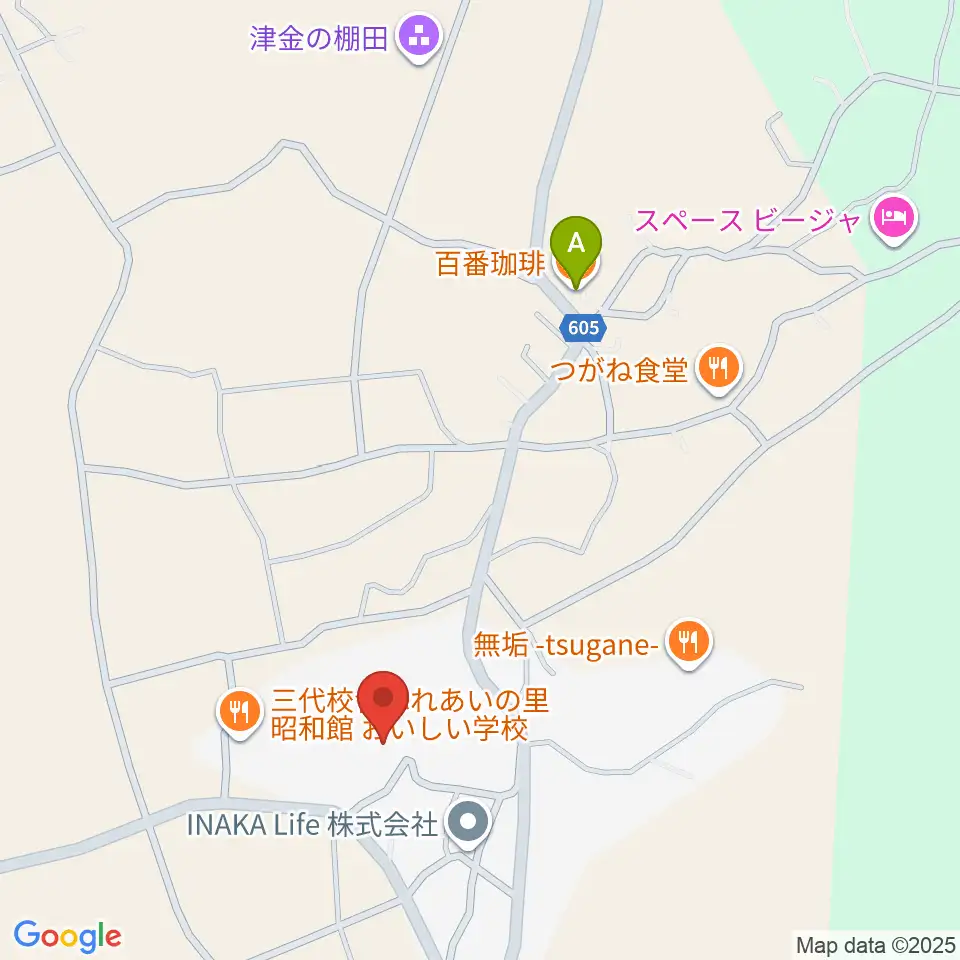 津金学校周辺のカフェ一覧地図