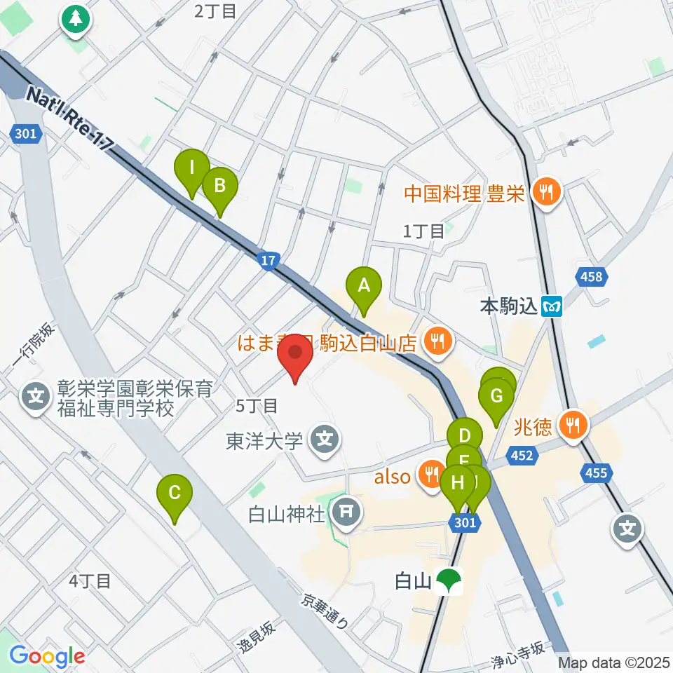 東洋大学井上円了記念博物館周辺のカフェ一覧地図
