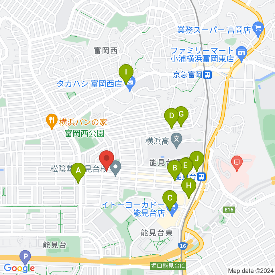 スタジオジャスト能見台本店周辺のカフェ一覧地図