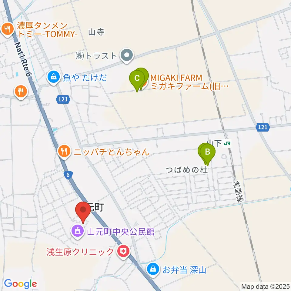 山元町歴史民俗資料館周辺のカフェ一覧地図