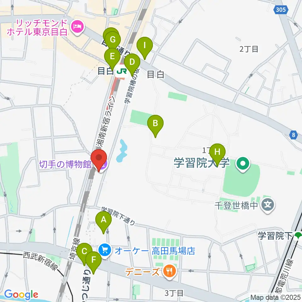切手の博物館周辺のカフェ一覧地図