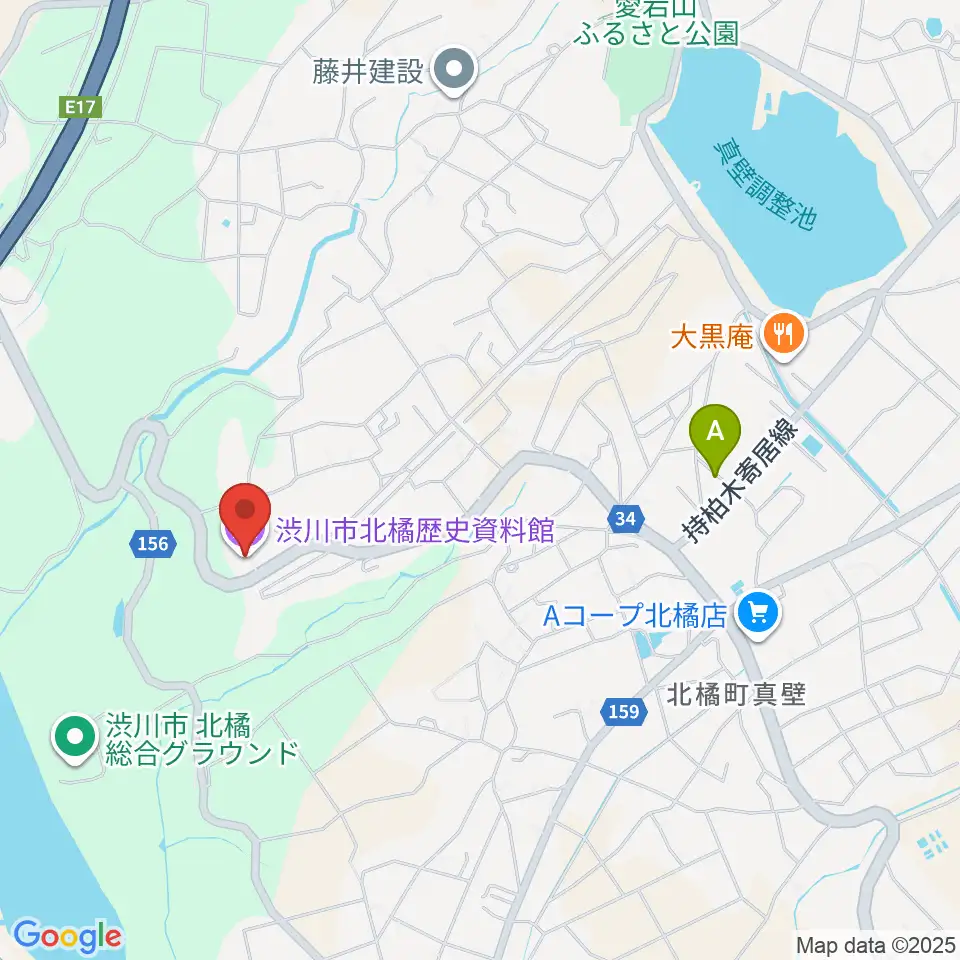 渋川市北橘歴史資料館周辺のカフェ一覧地図