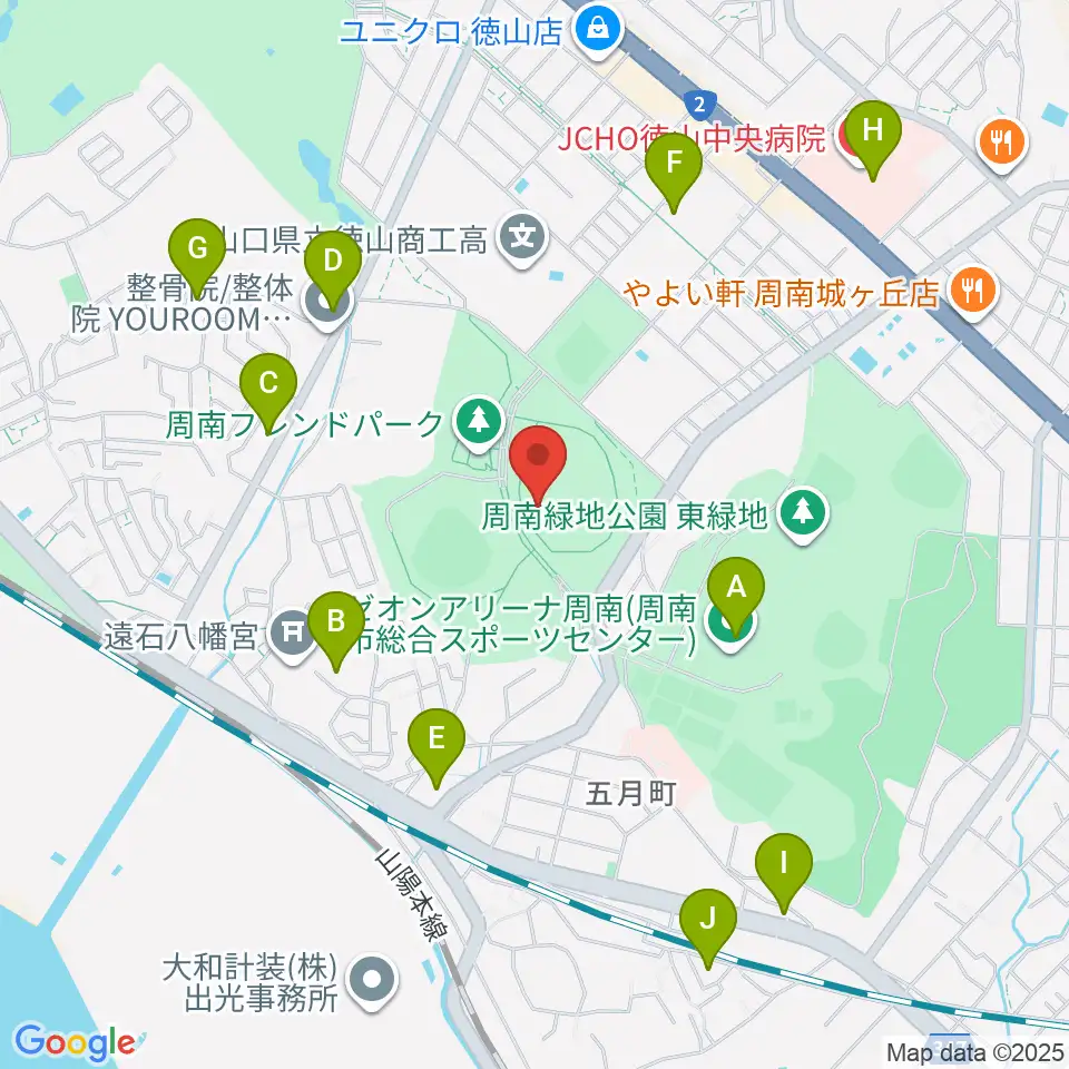レイズネクスト周南総合競技場周辺のカフェ一覧地図