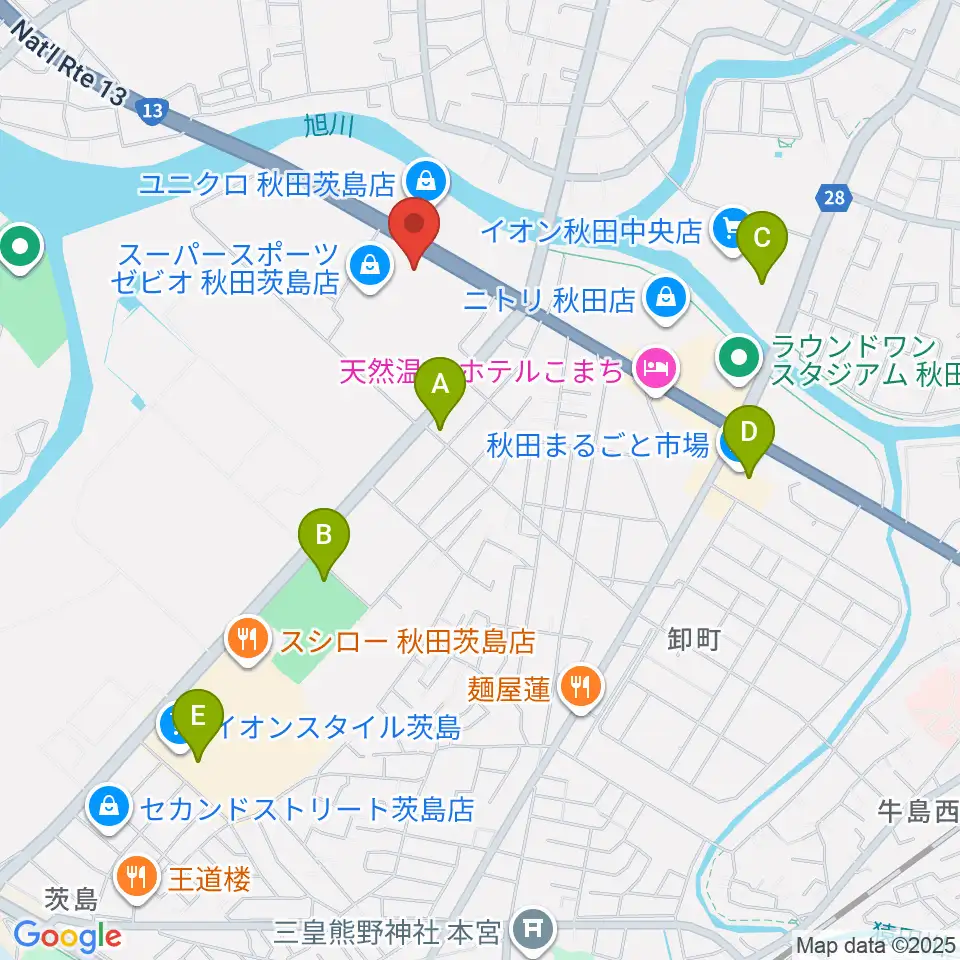スミケンアリーナ周辺のカフェ一覧地図