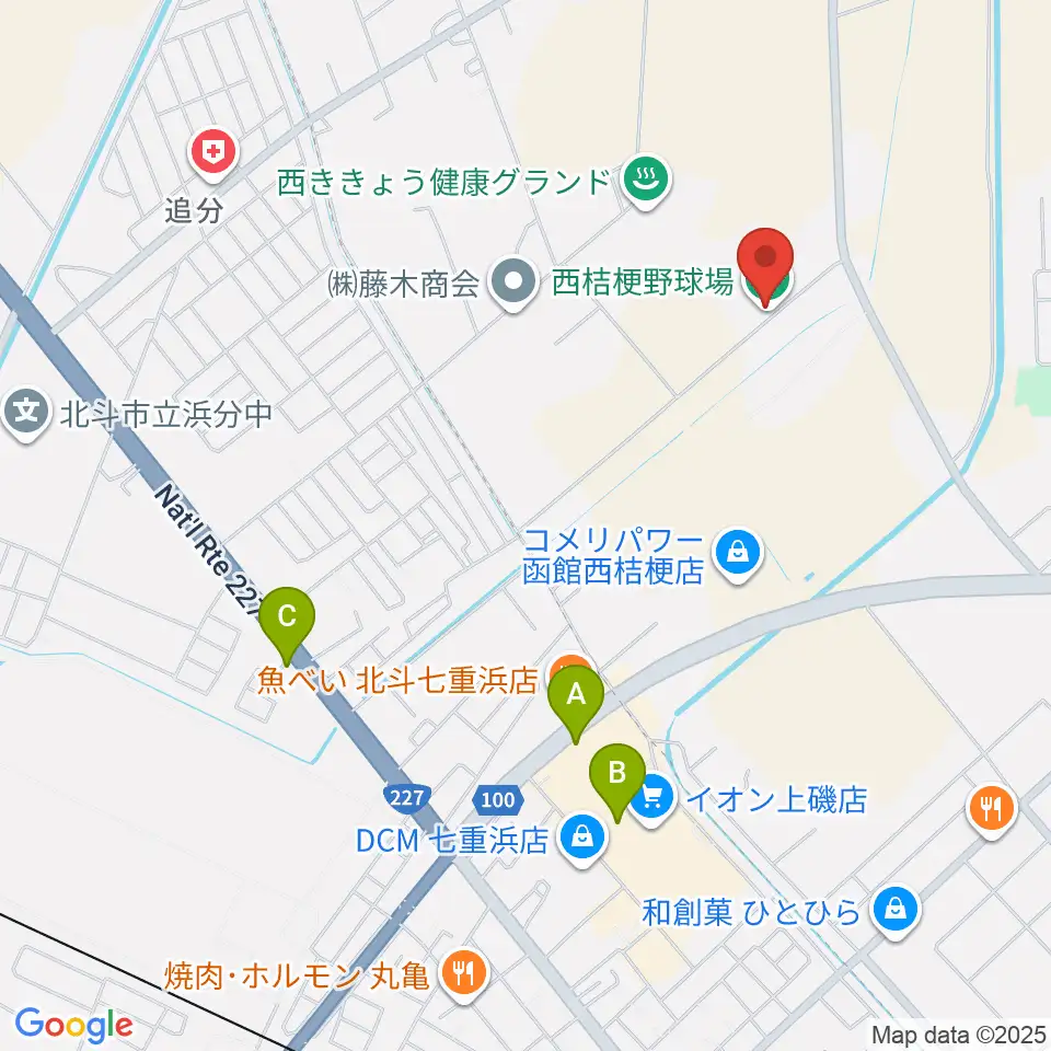 どさんこパワースタジアム周辺のカフェ一覧地図