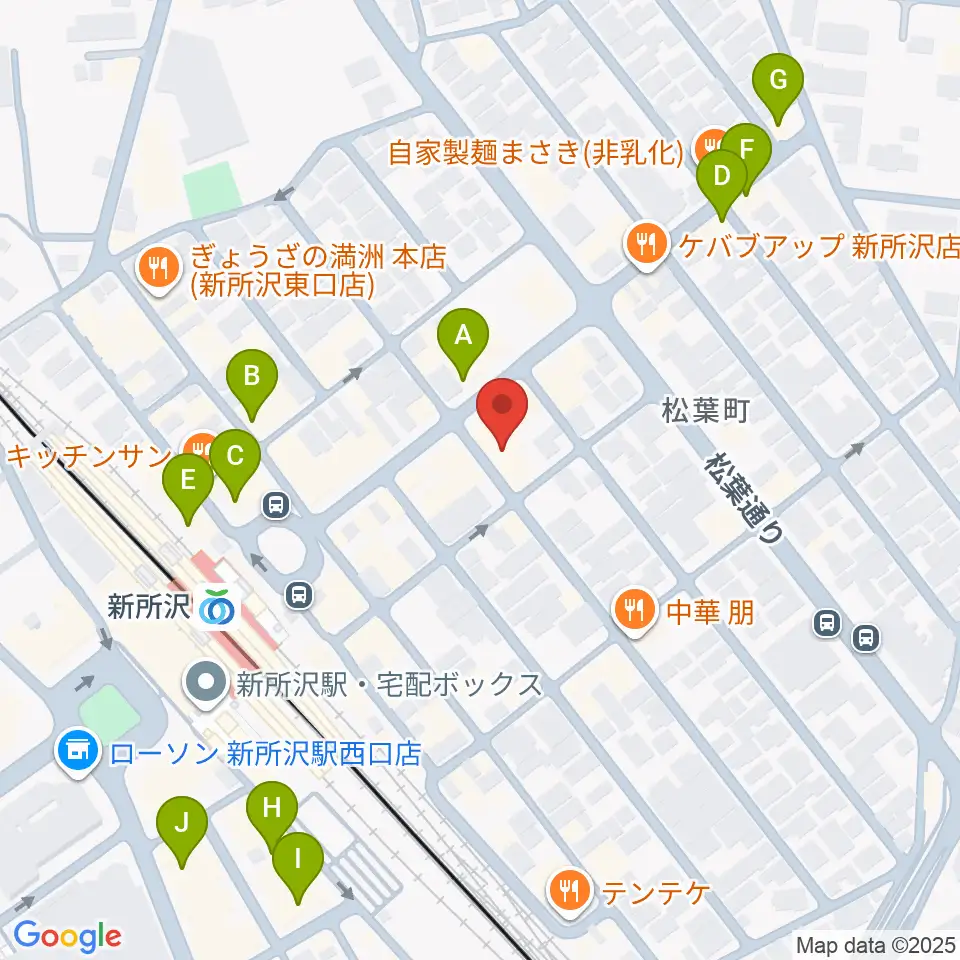 スタジオネイブ周辺のカフェ一覧地図