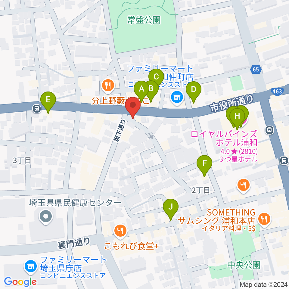 キャッツアイ周辺のカフェ一覧地図