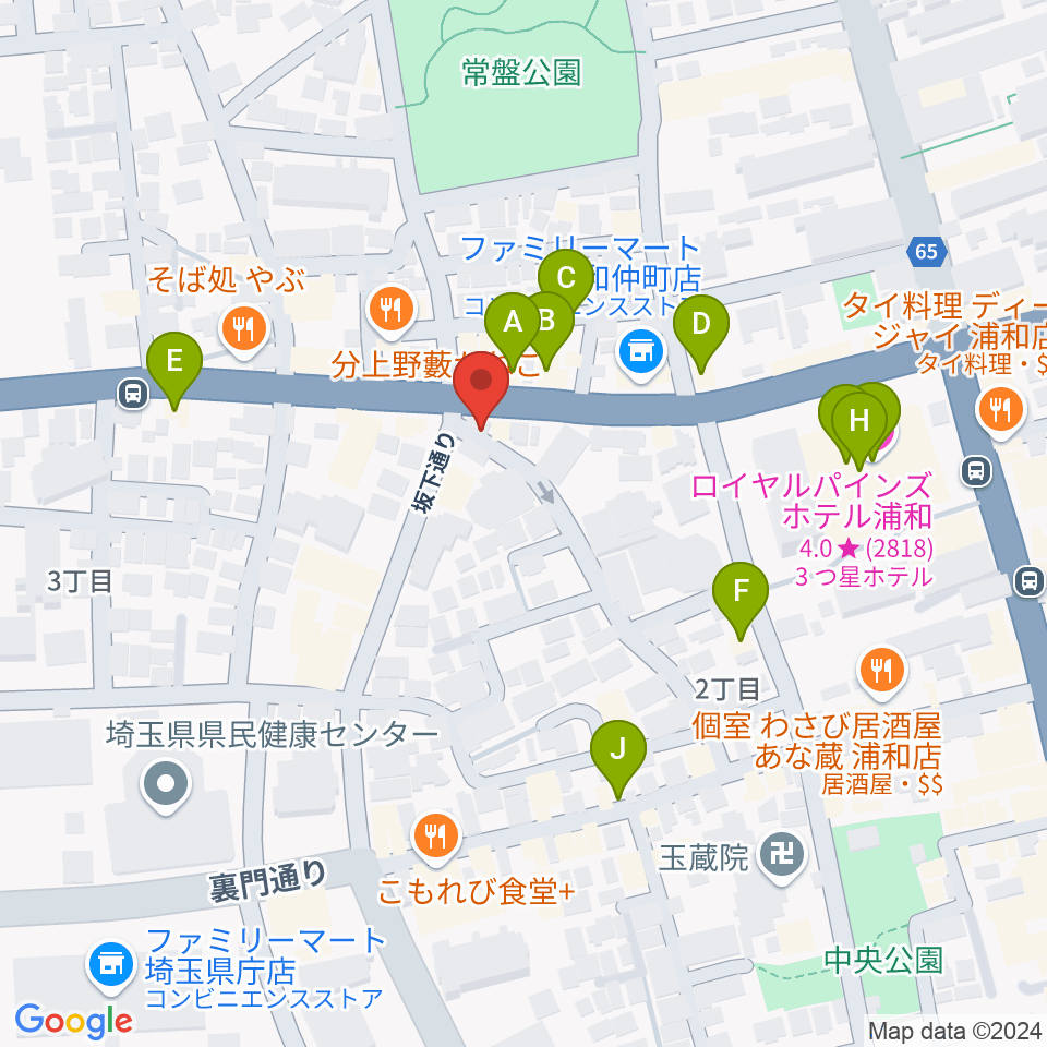 キャッツアイ周辺のカフェ一覧地図