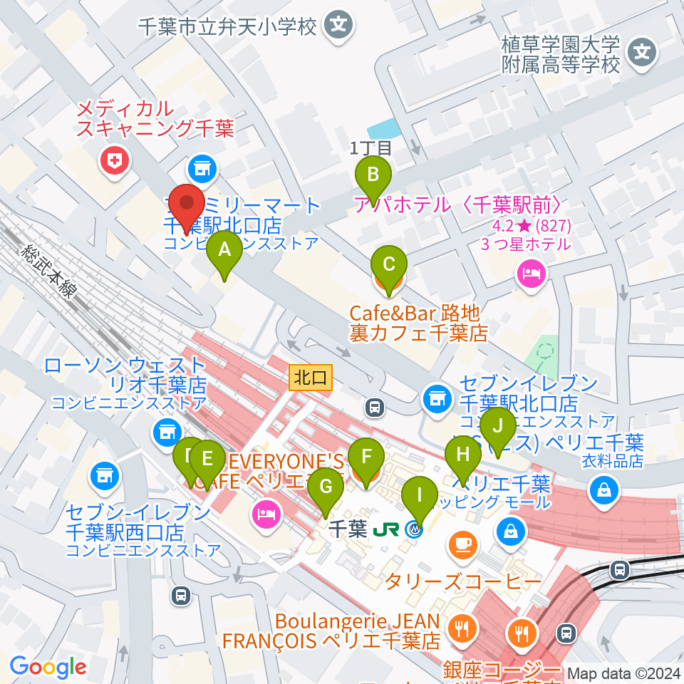 サウンドスタジオラパン周辺のカフェ一覧地図