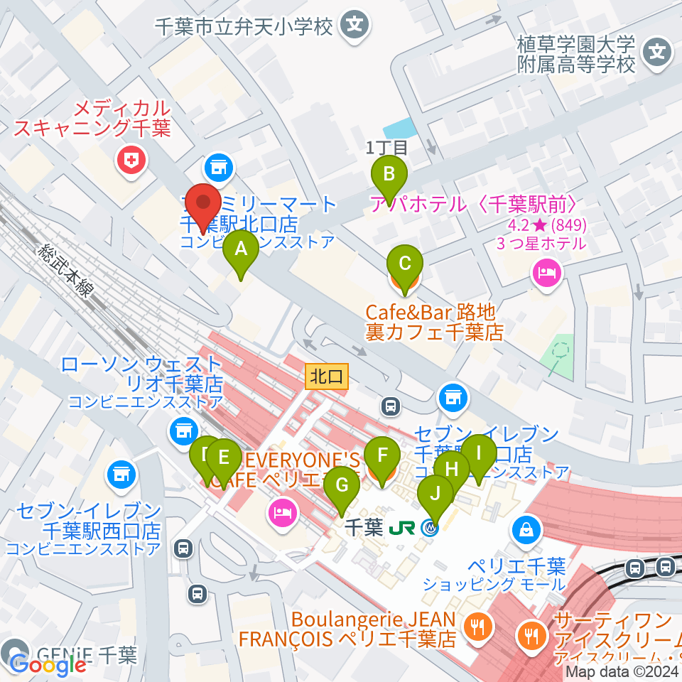 サウンドスタジオラパン周辺のカフェ一覧地図