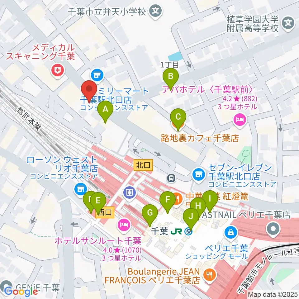 サウンドスタジオラパン周辺のカフェ一覧地図