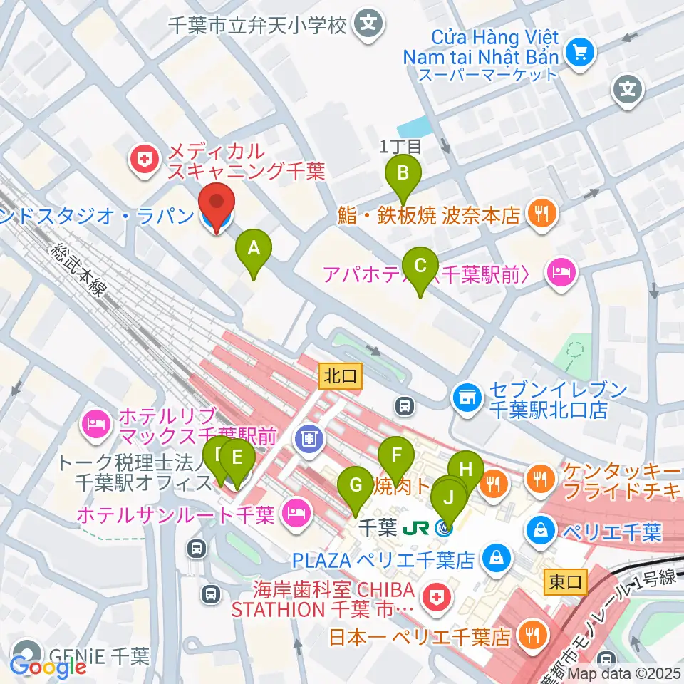 サウンドスタジオラパン周辺のカフェ一覧地図