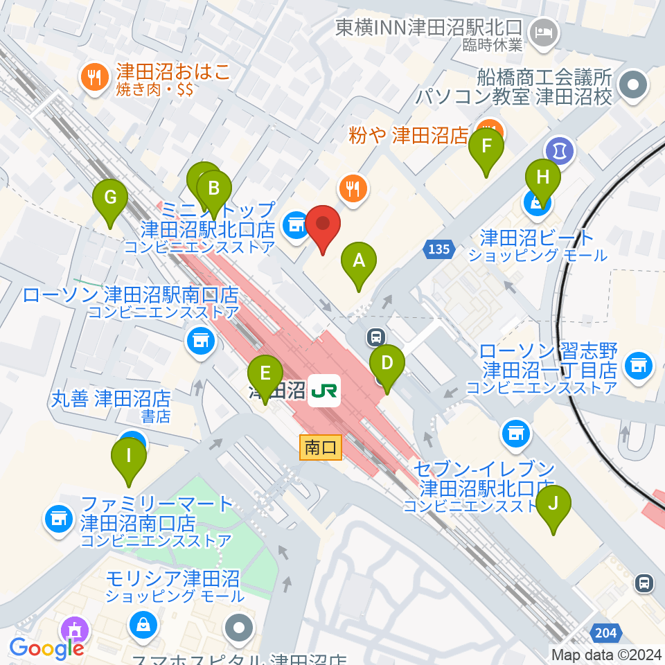 RBC's船橋スタジオ周辺のカフェ一覧地図