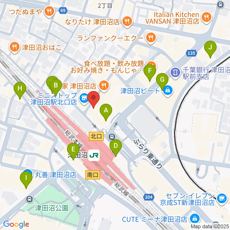 RBC's船橋スタジオ周辺のカフェ一覧地図