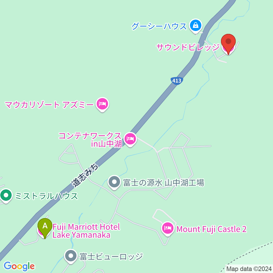 山中湖サウンドビレッジ周辺のカフェ一覧地図