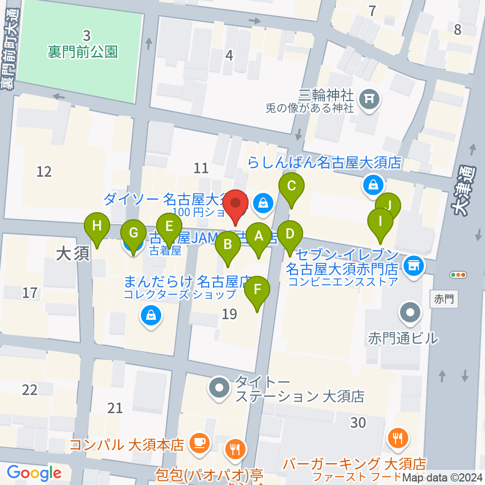 スタジオスピーク周辺のカフェ一覧地図