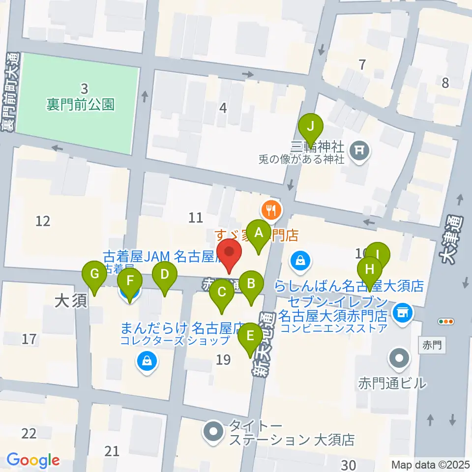 スタジオスピーク周辺のカフェ一覧地図