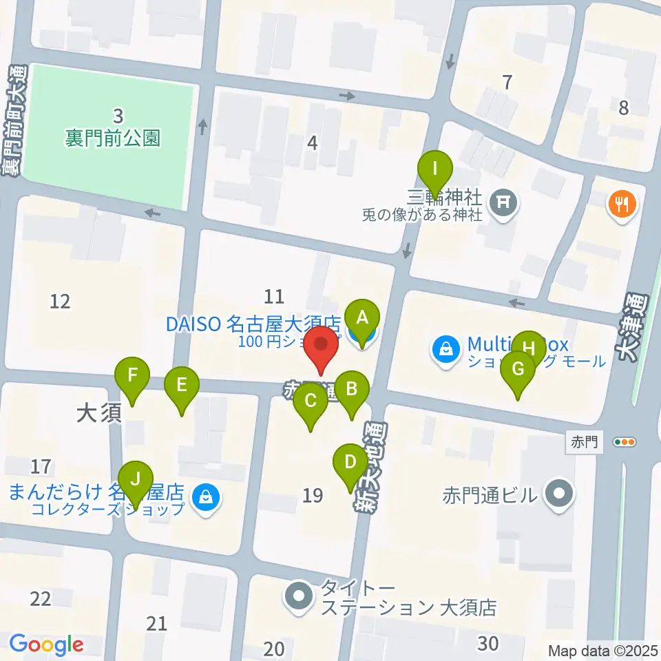 スタジオスピーク周辺のカフェ一覧地図