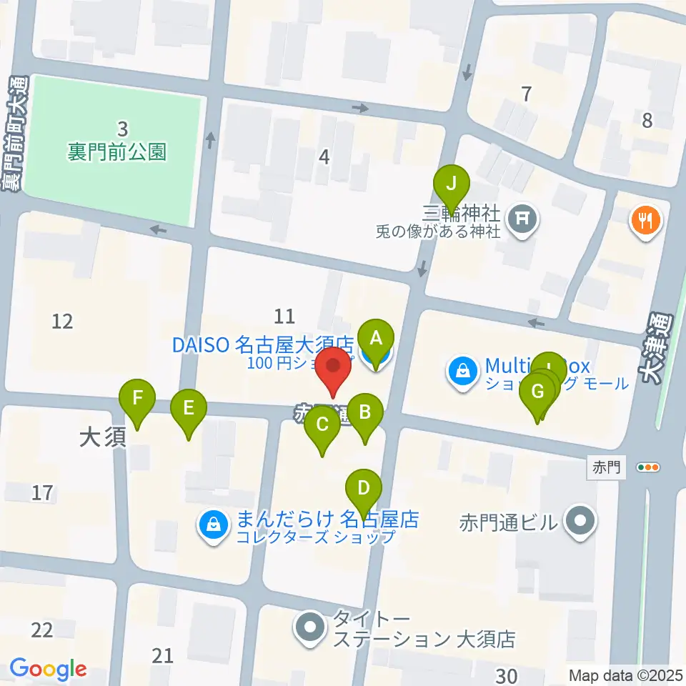 スタジオスピーク周辺のカフェ一覧地図
