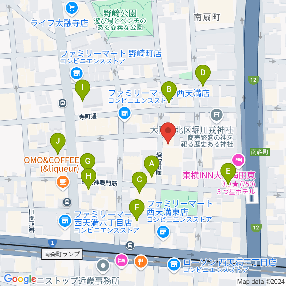 スタジオグルーヴ周辺のカフェ一覧地図