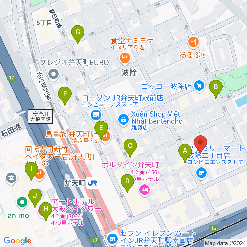 スタジオフリエ周辺のカフェ一覧地図