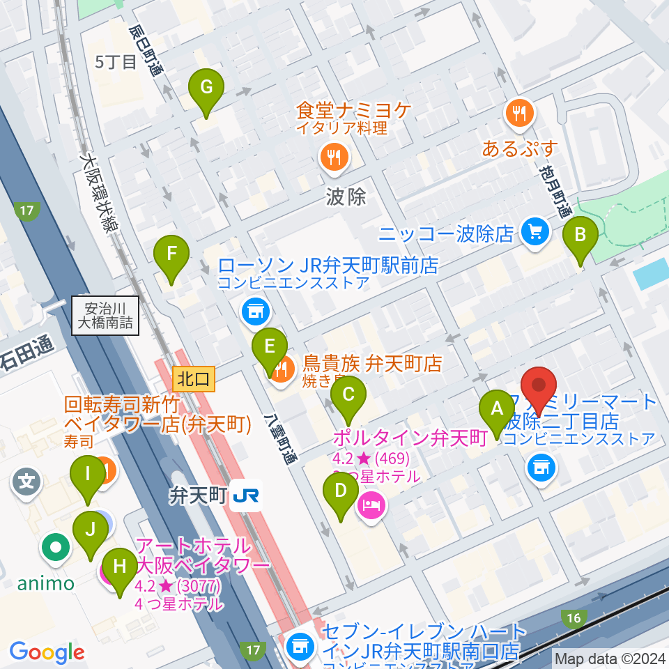 スタジオフリエ周辺のカフェ一覧地図