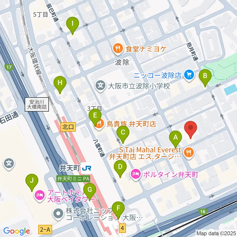 スタジオフリエ周辺のカフェ一覧地図