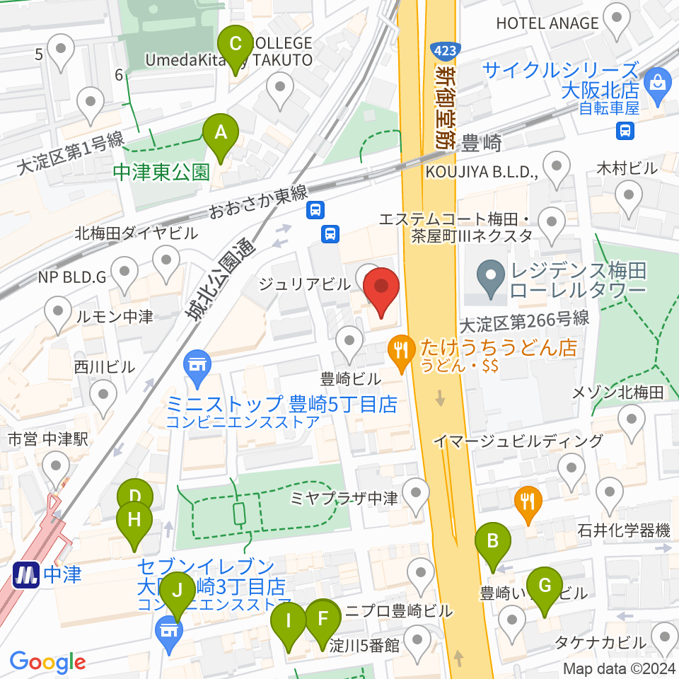 三和レコーディングスタジオ周辺のカフェ一覧地図