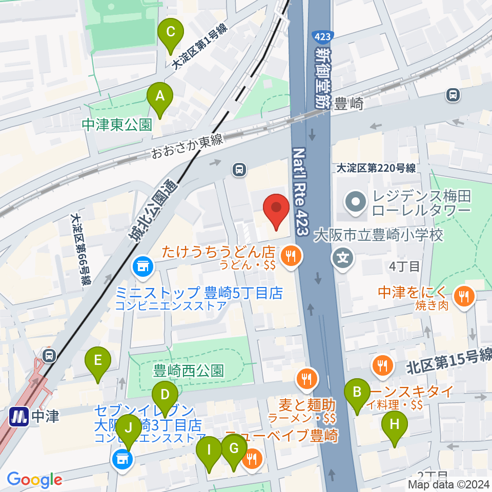 三和レコーディングスタジオ周辺のカフェ一覧地図