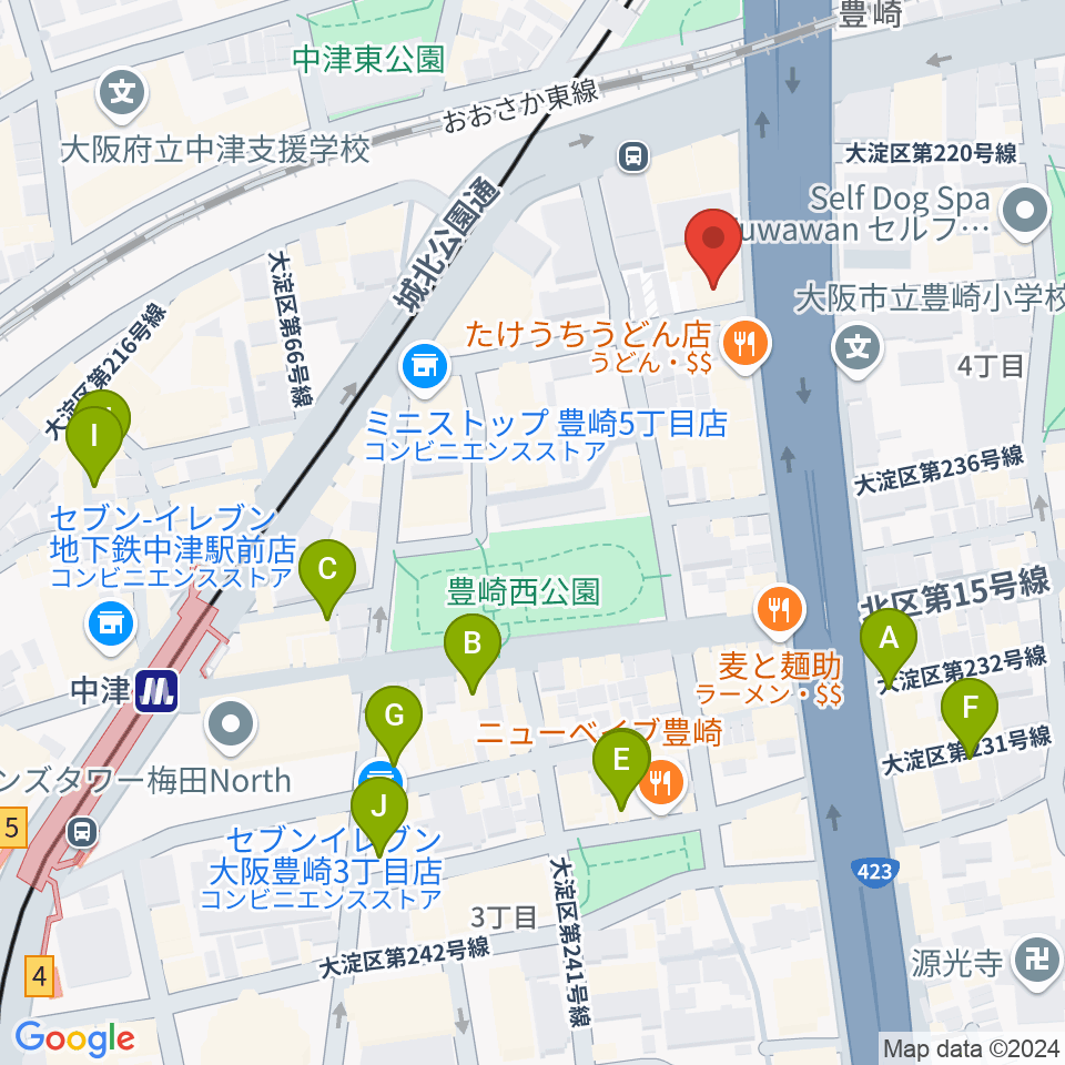 三和レコーディングスタジオ周辺のカフェ一覧地図