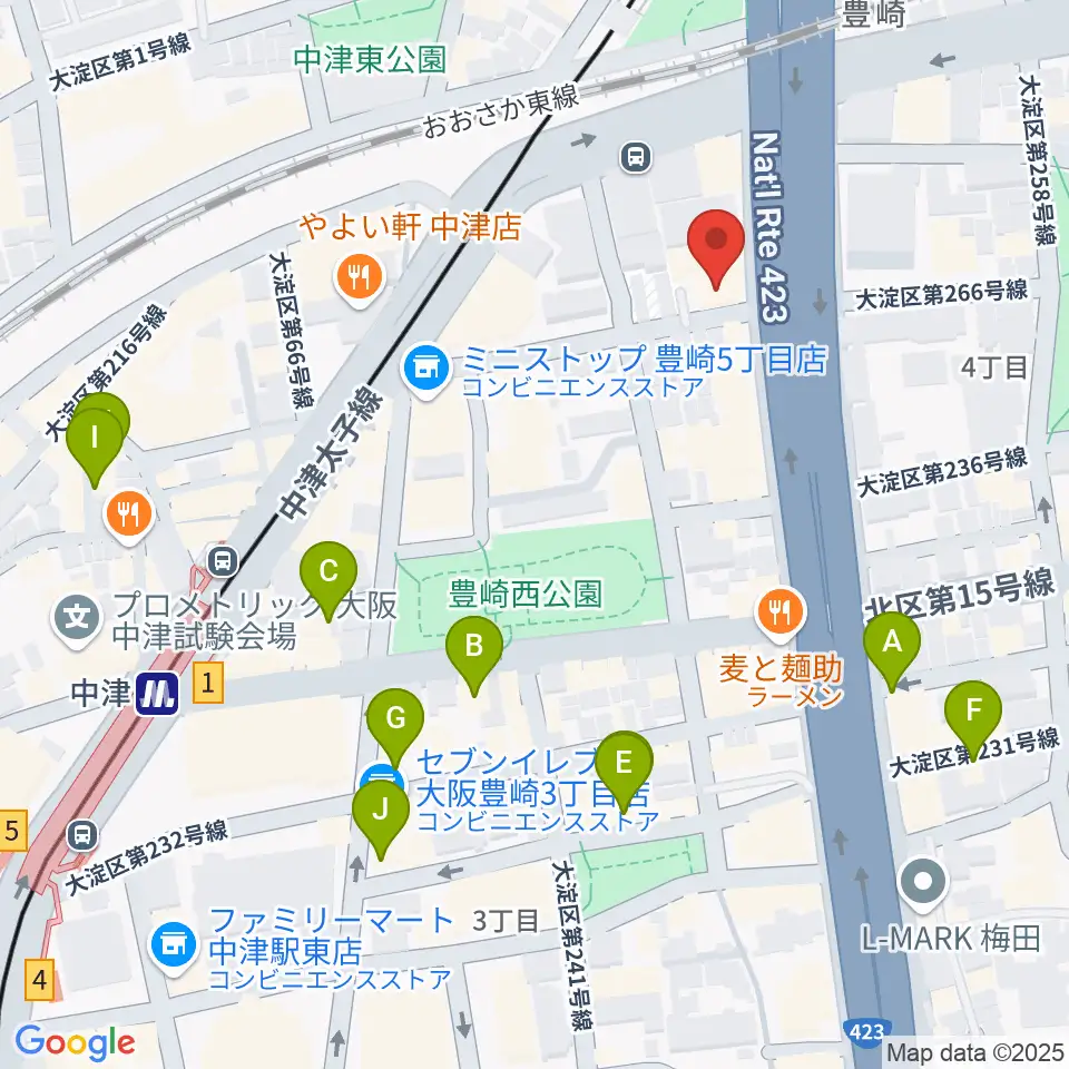 三和レコーディングスタジオ周辺のカフェ一覧地図