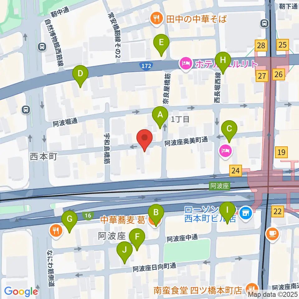 本町スタジオキューブ周辺のカフェ一覧地図