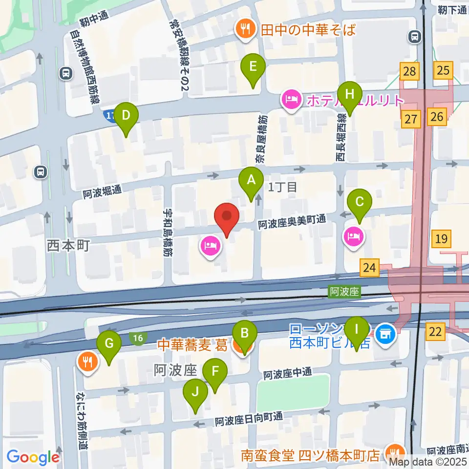 本町スタジオキューブ周辺のカフェ一覧地図