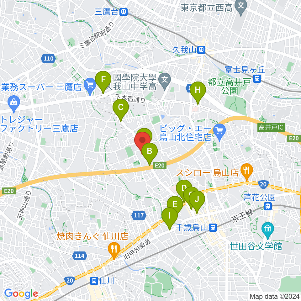 BS&T Studio周辺のカフェ一覧地図