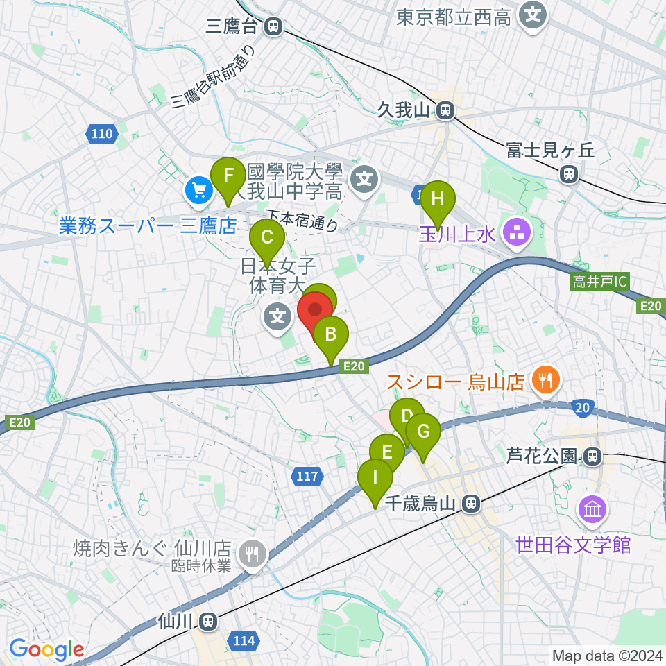 BS&T Studio周辺のカフェ一覧地図