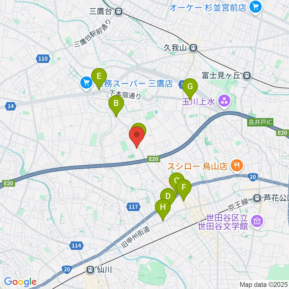 BS&T Studio周辺のカフェ一覧地図