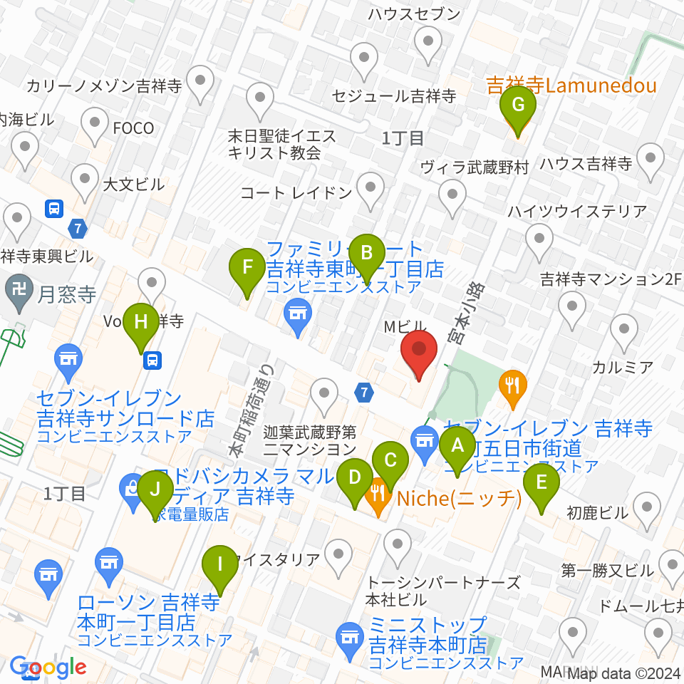 スタジオ・アルファ・ベガ周辺のカフェ一覧地図