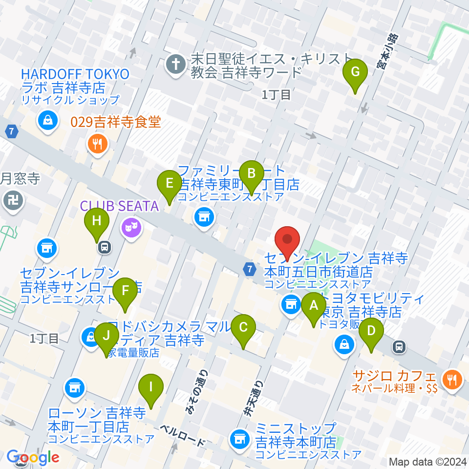 スタジオ・アルファ・ベガ周辺のカフェ一覧地図