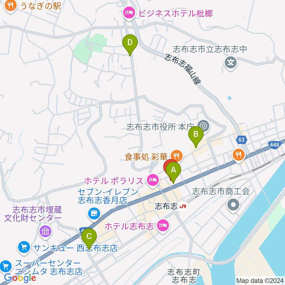 島津楽器 音楽教室周辺のカフェ一覧地図