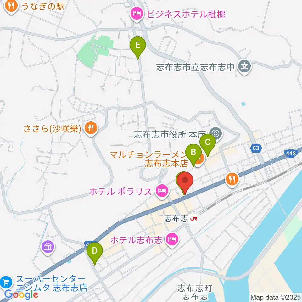 島津楽器周辺のカフェ一覧地図