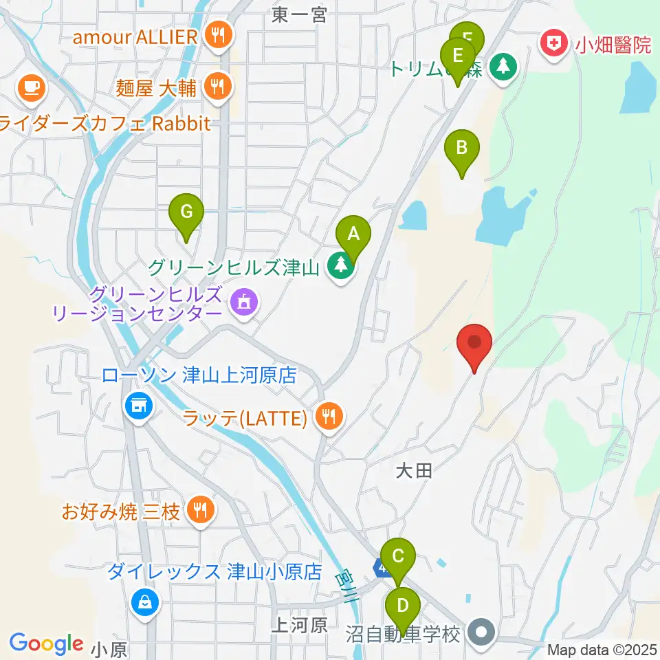 アムズ音楽教室周辺のカフェ一覧地図