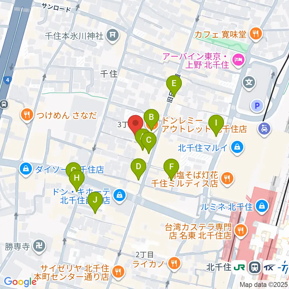 キャナリーギタースクール周辺のカフェ一覧地図