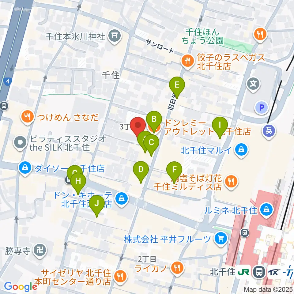 キャナリーギタースクール周辺のカフェ一覧地図