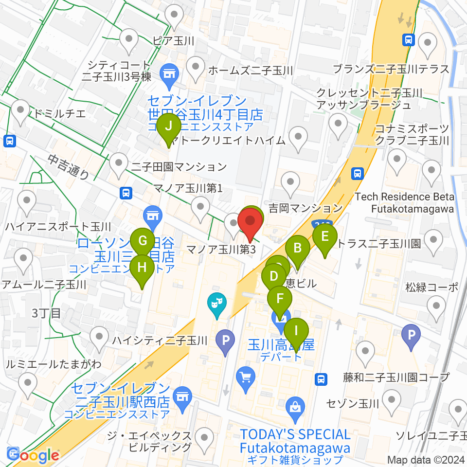 コパンミュージック周辺のカフェ一覧地図