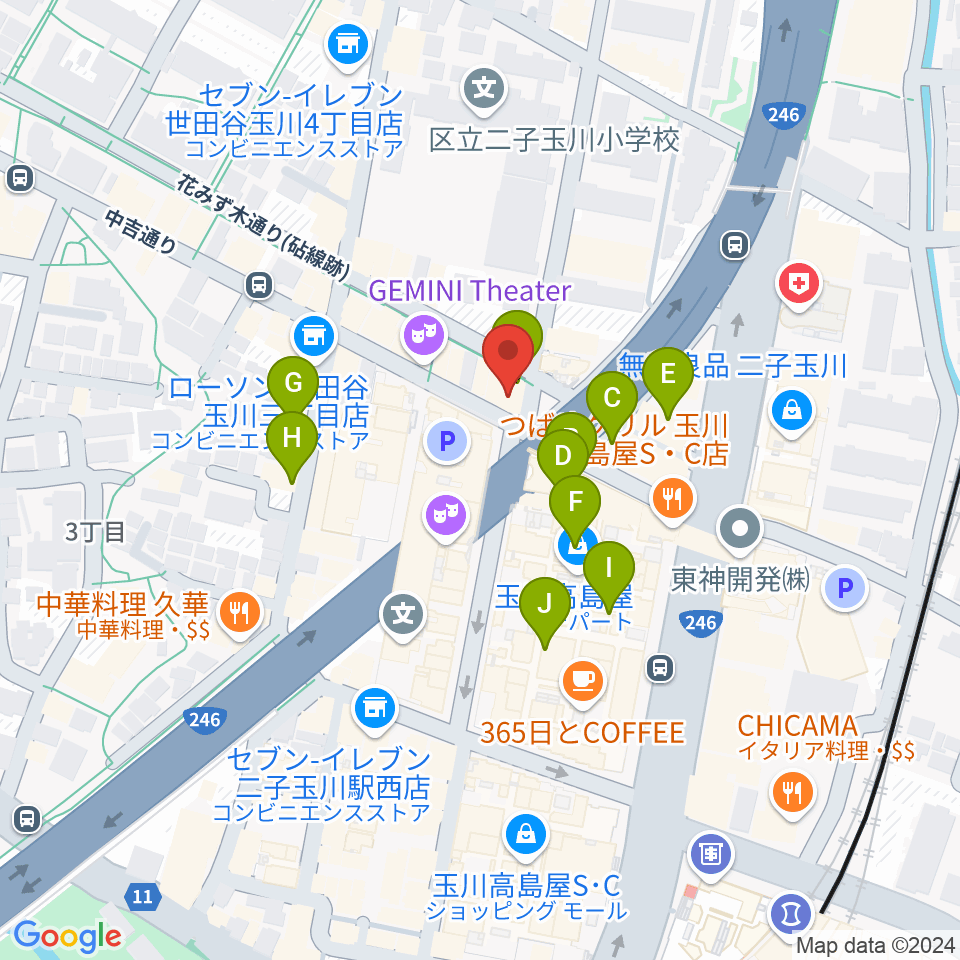 コパンミュージック周辺のカフェ一覧地図